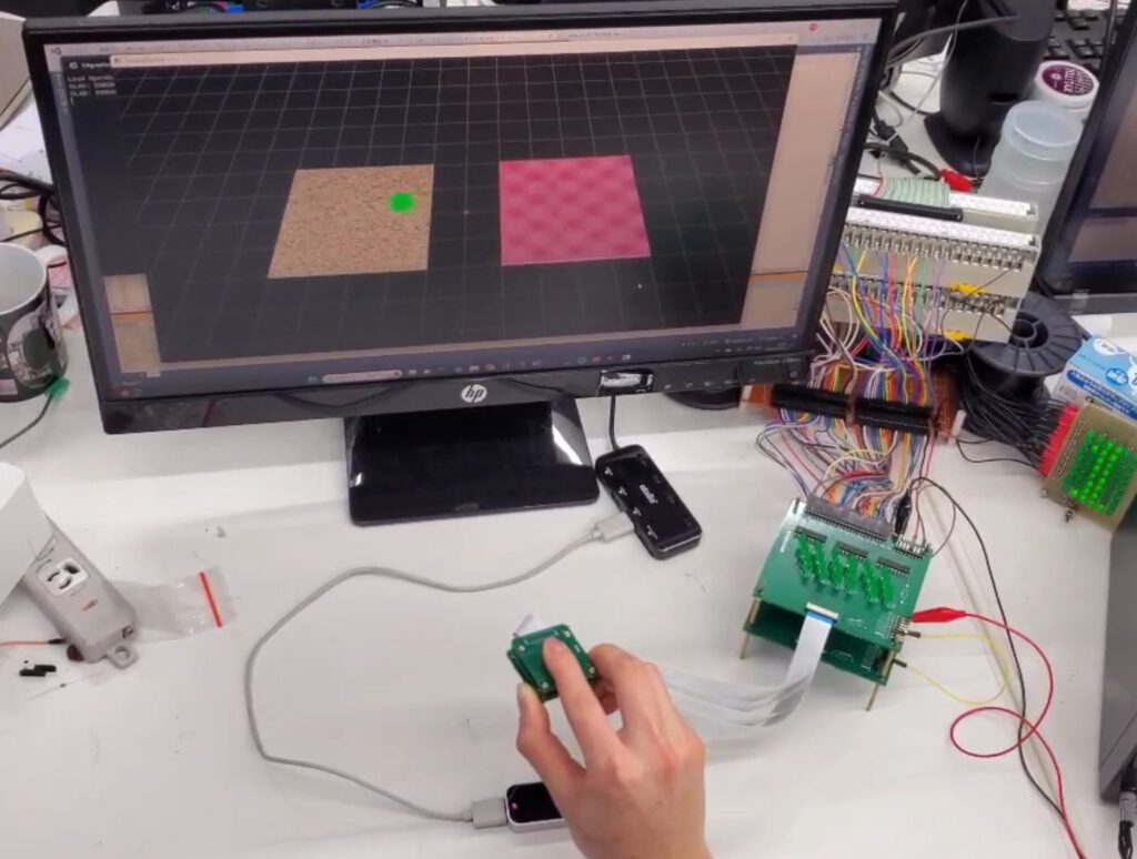 触覚ディスプレイと映像からの触覚感覚の提示